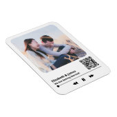 カップルのフォトミュージックプラークQRコードウェディング招待 マグネット (右側)