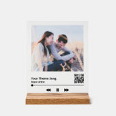 カップルのフォトミュージックプラークQRコード アクリルサイン (正面)