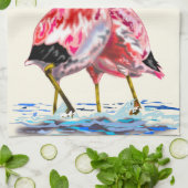 カップルのフラミンゴのキッチンタオル キッチンタオル (折り畳み)