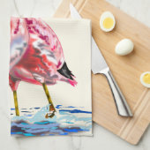カップルのフラミンゴのキッチンタオル キッチンタオル (四つ折り)