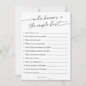 カップルのブライダルのゲームカード 招待状 (正面)