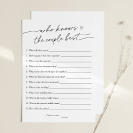 カップルのブライダルのゲームカード 招待状