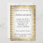 カップルのブライダルシャワーのエレガント金ゴールドグリッター 招待状 (裏面)