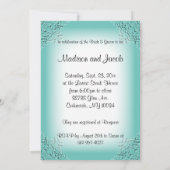 カップルのブライダルシャワーのティール(緑がかった色)エレガント 招待状 (裏面)