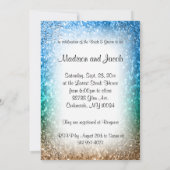 カップルのブライダルシャワーエレガントビーチグリッター 招待状 (裏面)