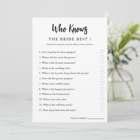 カップルのブライダルシャワーカードを知るミニマル セーブザデート (スタンド正面)