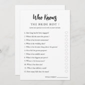 カップルのブライダルシャワーカードを知るミニマル セーブザデート (正面/裏面)