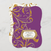 カップルのブライダルシャワーグラムオールドハリウッドリージェンシー 招待状 (正面/裏面)