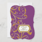 カップルのブライダルシャワーグラムオールドハリウッドリージェンシー 招待状 (正面)