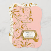 カップルのブライダルシャワーグラムオールドハリウッドリージェンシー 招待状 (正面/裏面)