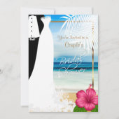カップルのブライダルシャワービーチスタイル 招待状 (正面)