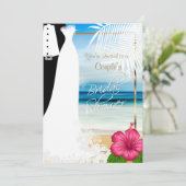 カップルのブライダルシャワービーチスタイル 招待状 (スタンド正面)