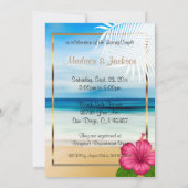 カップルのブライダルシャワービーチスタイル 招待状 (裏面)