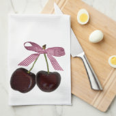 カップルのブラックチェリーの台所皿タオル キッチンタオル (四つ折り)