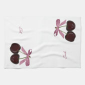 カップルのブラックチェリーの台所皿タオル キッチンタオル (横)