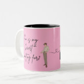 カップルのマグカップ、ビート愛好家のマグカップデザイン ツートーンマグカップ (正面左)