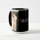 カップルのミスター&ミセスの写真 マグカップ (正面左)