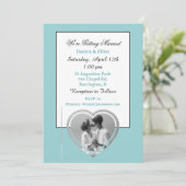 カップルのミニマリスト写真エレガントな結婚式のinvitati 招待状 (スタンド正面)