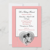 カップルのミニマリスト写真エレガントな結婚式のinvitati 招待状 (正面)