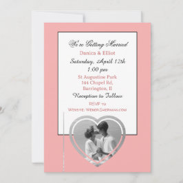 カップルのミニマリスト写真エレガントな結婚式のinvitati 招待状