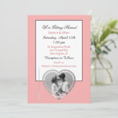 カップルのミニマリスト写真エレガントな結婚式のinvitati 招待状 (スタンド正面)