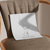 カップルのミニマル抽象芸術ラインアート