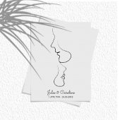 カップルのミニマル抽象芸術ラインアート フォトプリント