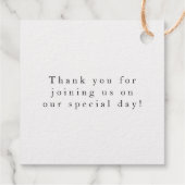 カップルのモノグラムと日付の結婚式の引き出物 フェイバータグ (裏面)