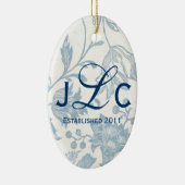 カップルのモノグラムのオーナメント セラミックオーナメント (右)