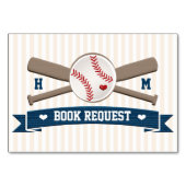 カップルのモノグラムの野球のベビーシャワーの本REQEUST テーブルナンバー (裏面)