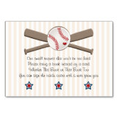 カップルのモノグラムの野球のベビーシャワーの本REQEUST テーブルナンバー (正面)