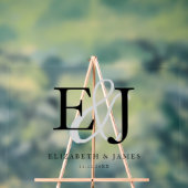 カップルのモノグラムイニシャルエレガントな結婚式のサイン アクリルサイン (ニュートラル)