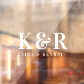 カップルのモノグラムミニマルシンプルリストホワイトネームプレート ウィンドウサイン (シート2)