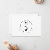 カップルのモノグラムミニマル白黒ノートカード ノートカード (正面/裏面インサイチュ)
