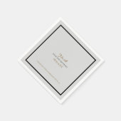 カップルのモノグラム(名前/イニシャル)の白 スタンダードカクテルナプキン (角)