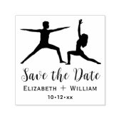 カップルのヨガが新郎新婦をポーズデートを守る セルフインキングスタンプ (デザイン)