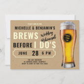 カップルのリハーサル前結婚にブリュウカジュアル 招待状 (正面)