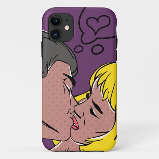 カップルのレトロのキス Case-Mate iPhoneケース (裏面)