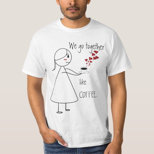 カップルのワイシャツのコーヒー及びドーナツ-パート1 Tシャツ (正面)