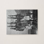 カップルの乗馬馬 ジグソーパズル (横)