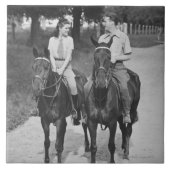 カップルの乗馬馬 タイル (正面)