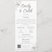 カップルの事実白黒のフローラ結婚 プログラム (正面)