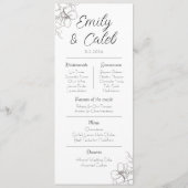 カップルの事実白黒のフローラ結婚 プログラム (裏面)