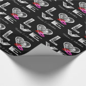 カップルの写真およびキスとの愛 ラッピングペーパー (角)