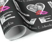 カップルの写真およびキスとの愛 ラッピングペーパー (ロールコーナー)