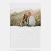 カップルの写真とウェディングウェルカムアクリルの看板 アクリルサイン (正面)