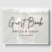 カップルの写真とカスタムウェディングゲストブック ゲストブック (正面)