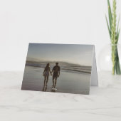 カップルの写真とラブストーリー サンキューカード (裏面)