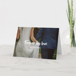 カップルの写真とラブストーリー サンキューカード