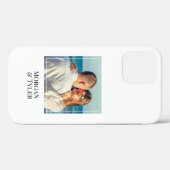 カップルの写真と名前のパーソナライズ，正方形，白 Case-Mate iPhoneケース (裏面 (横))